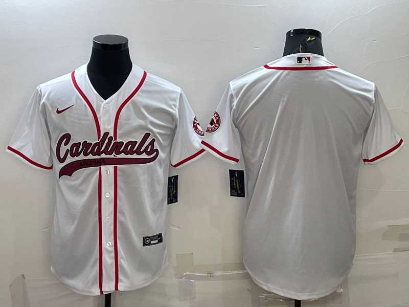 Men%27s Arizona Cardinals Blank White With Patch Cool Base Stitched Baseball Jersey->hartford whalers->NHL Jersey